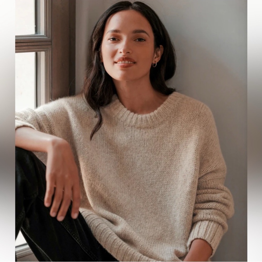 Jenni Kayne. Alpaca Cocoon Crewneck. Oatmeal